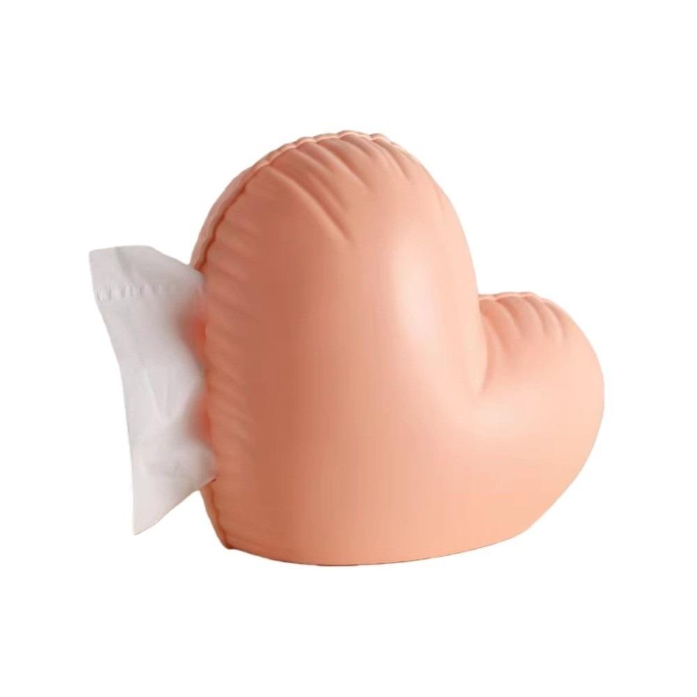 ABS Inflatable Heart Tissue Container Simulation Heart Balloon Tissue Organizer  Valentine Day розовый