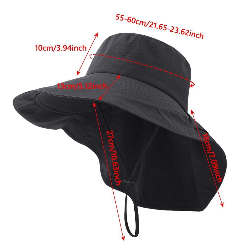 UV Protection Outdoor Bucket Hat Foldable Neck Flap Hat  for Hiking Fishing Travel