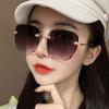 Women Rimless Sunglasses Ocean Lens Irregular Frame UV Protection