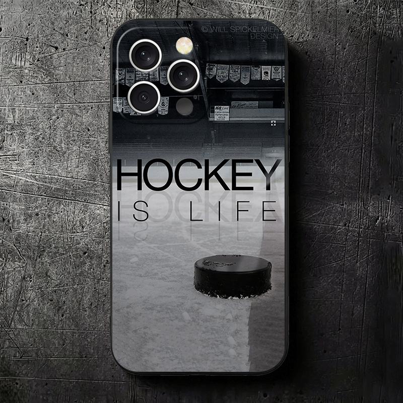 Ice Hockey Rink Sport Soft Phone Case for iPhone 16 16E 17 Air 15 Pro Max 14 Plus 13 Mini 11 12 7 Black Cover Back Shell