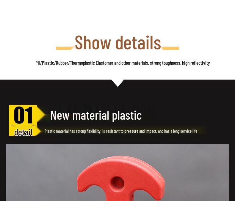 80cm Reflective Tumbler Warning Post - Removable Road Barrier Guardrail & Anti-collision Post