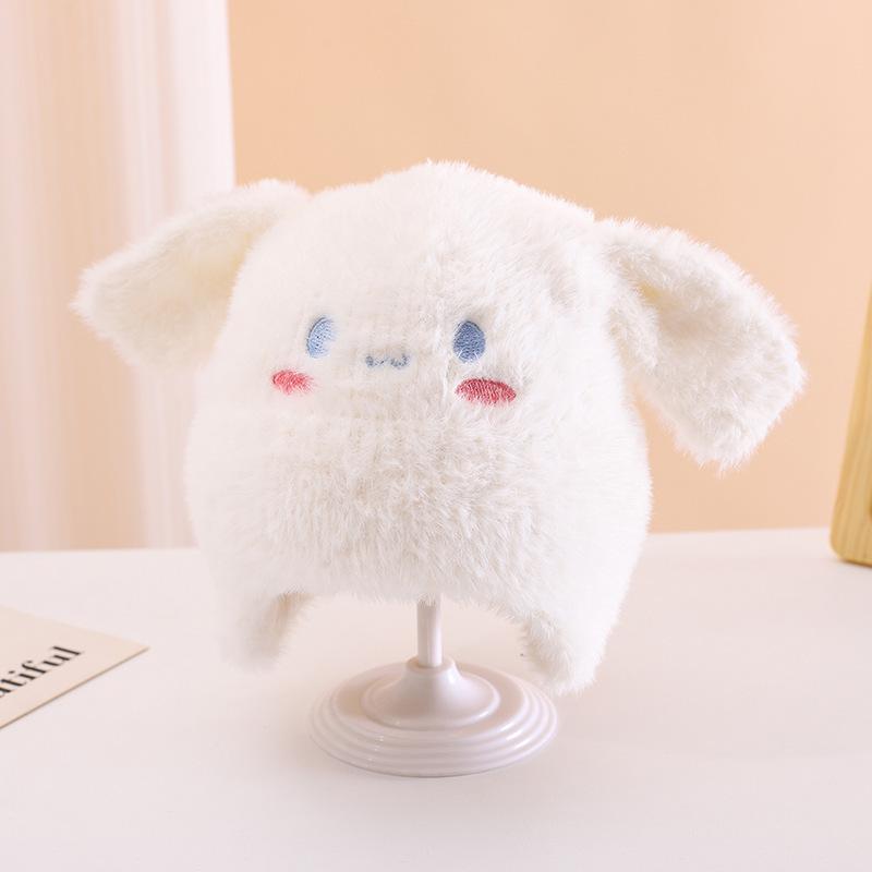 

New autumn and winter warm wool hats for boys and girls, cute children s thickened pulled wool knitted hats, velvet inner hats average size