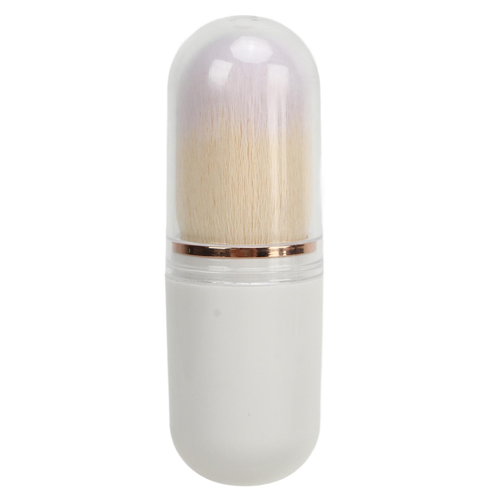 

Кисть для пыли для ногтей в форме капсулы Портативная выдвижная кисть для пудры из искусственного волокна для румян белый