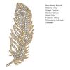 Brooch Feather Shape Rhinestone Decor Clothes Decoration Anti-Rust Anti-Oxidation Formal Occasion Lady Business Gift