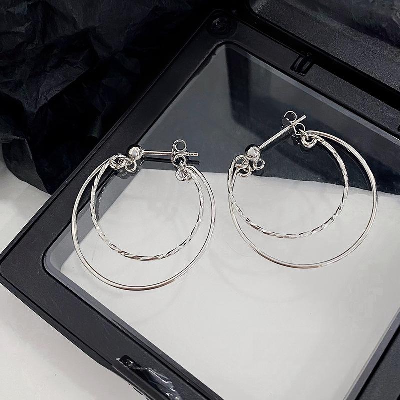 Retro Double-layer Earrings for Women's New Trendy Niche Design Summer Earrings