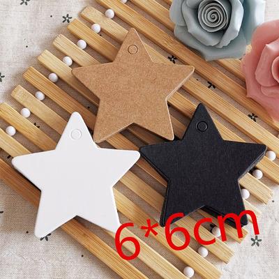 50pcs Star Kraft Paper Label Wedding Christmas Halloween Party Favor Price Gift Card Tags White Black Jewelry Display Packaging