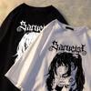 Harajuku Anime Frauen T Shirt Lose Übergroßen T Shirt Weibliche Kleidung Sommer Grafik Top für Cartoon T Shirt Japanische Streetwear
