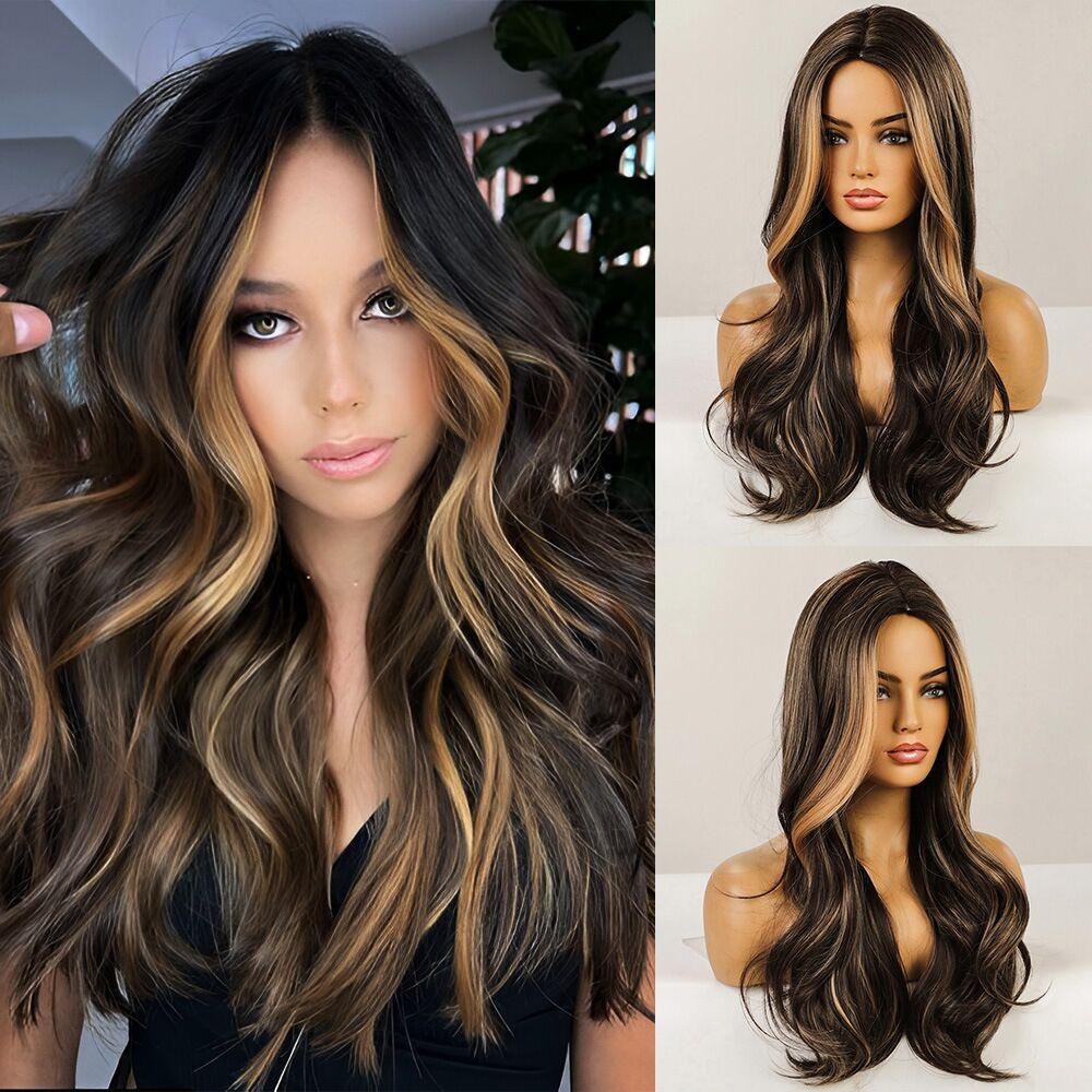 2025 Long Wavy Wig for Women Brown