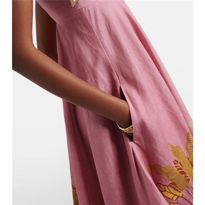Rochie Maxi cu Bretele Legate la Umeri pentru Femei, Imprimeu Floral, Talie Empire, Rochie de Soare pentru Vacanță de Vară pe Plajă
