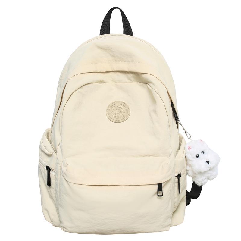 

Student Schoolbag Women Travel Backpack Large Capacity High School Student Computer Backpack бежевый