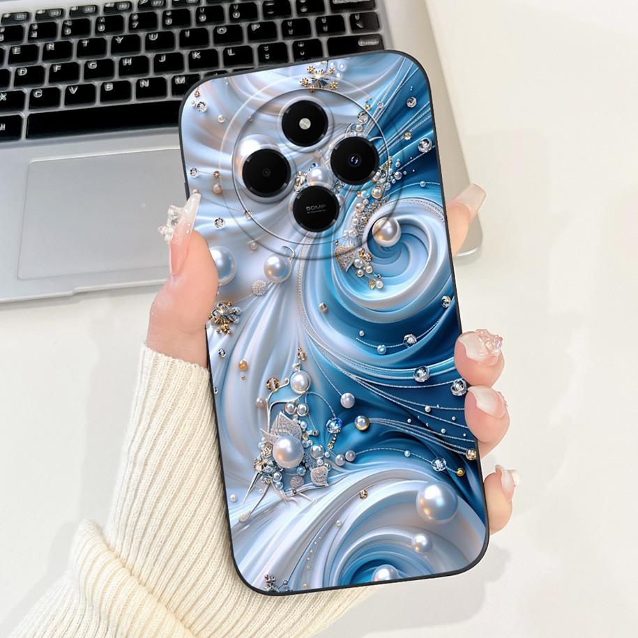 For Xiaomi Redmi 14C 4G Case Poco C75 Fashion Cherry Rose Flower Soft Silicone Cover On Redmi14C Bumper Redmi A4 A3 Pro 5G Funda
