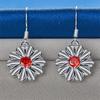 Stylish 925 Sterling Silver Delicate Daisy Rose Red Zircon Earrings for Women - Charming Party Gift Accessories