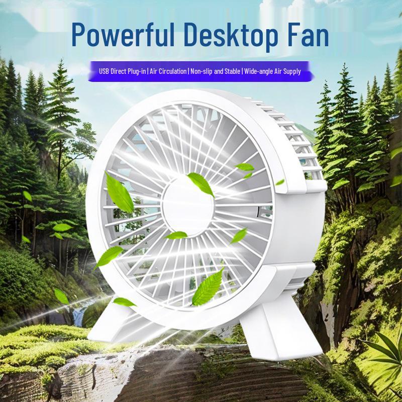 XC3 Silent USB Mini Desk Fan: Compact, Plug & Play, Strong Wind Graphite Green [Extra Strong Wind]