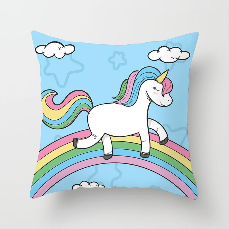 Home Decor Unicorn Themed Cute Patterns for Cozy Decor Pattern Cushion Cover Suitable for Sofa Bedroom Car Pillow Cover