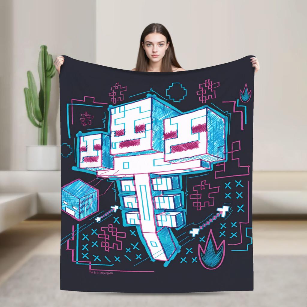 Pig Pixel Game Blanket Quality Warm Soft  Throw Blanket Winter Picnic Couch Chair Sofa Bed Novelty Bedspread