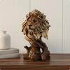 Animal Head Figurine Handcrafted Wooden Texture Gnarled Sculpture Collectible Vintage Resin Ornament