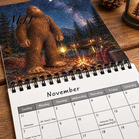 Wall Hanging Calendar Savage 2027, 12-Month Wilderness Art Planner with Spiral Thick Paper Binding, Themed Organizer for Home Studio Ape Monthly
