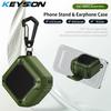 KEYSION Bluetooth Earphone Case for Samsung Buds 4 Pro Silicone+PC With Phone Stand Hook Shockproof Cover for Galaxy Buds4 4 Pro