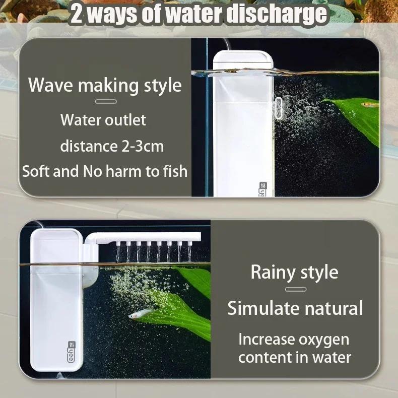 Mini Filter Aquarium Water Circulation Waterfall Rainy Silent Internal Small Fish Tank Filter Water Pump Aquarium Accessories
