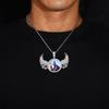 European & American Hip Hop Zircon Wing Photo Frame Pendant Necklace