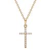 European & American Rhinestone Cross Pendant Necklace - Exquisite Hip-Hop Clavicle Chain