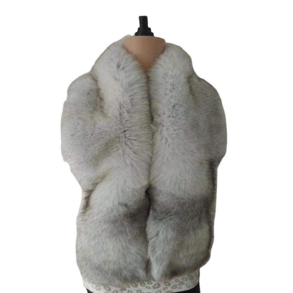 Lady fox Fur Scarf Long Winter Party fox Fur collar белый