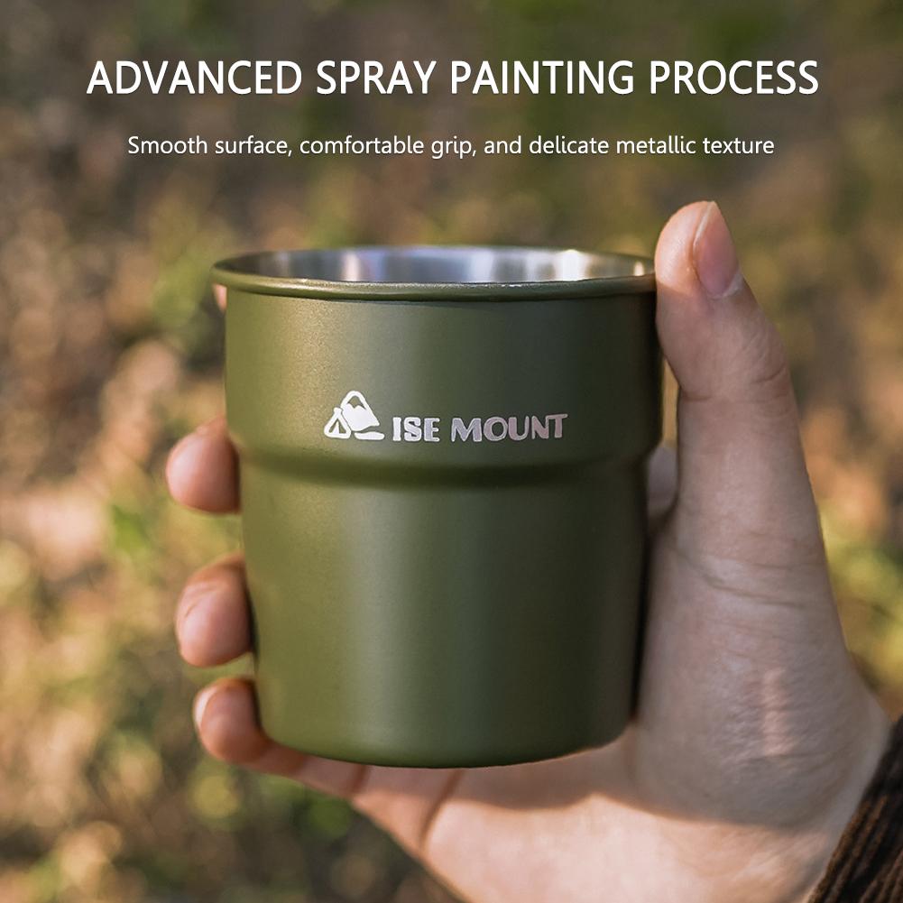 300ml Beer Wine Cups Outdoor Camping Cup Portable Stainless Steel Tea Coffee Milk Mug Stackable Lightweight for Travel Hiking