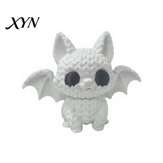 Lifelike Knitted Bat Figure Festive Halloween Ornament, Texture Cat Design Figure, Mini Size Sculpture for Party Desk Shelf Decor