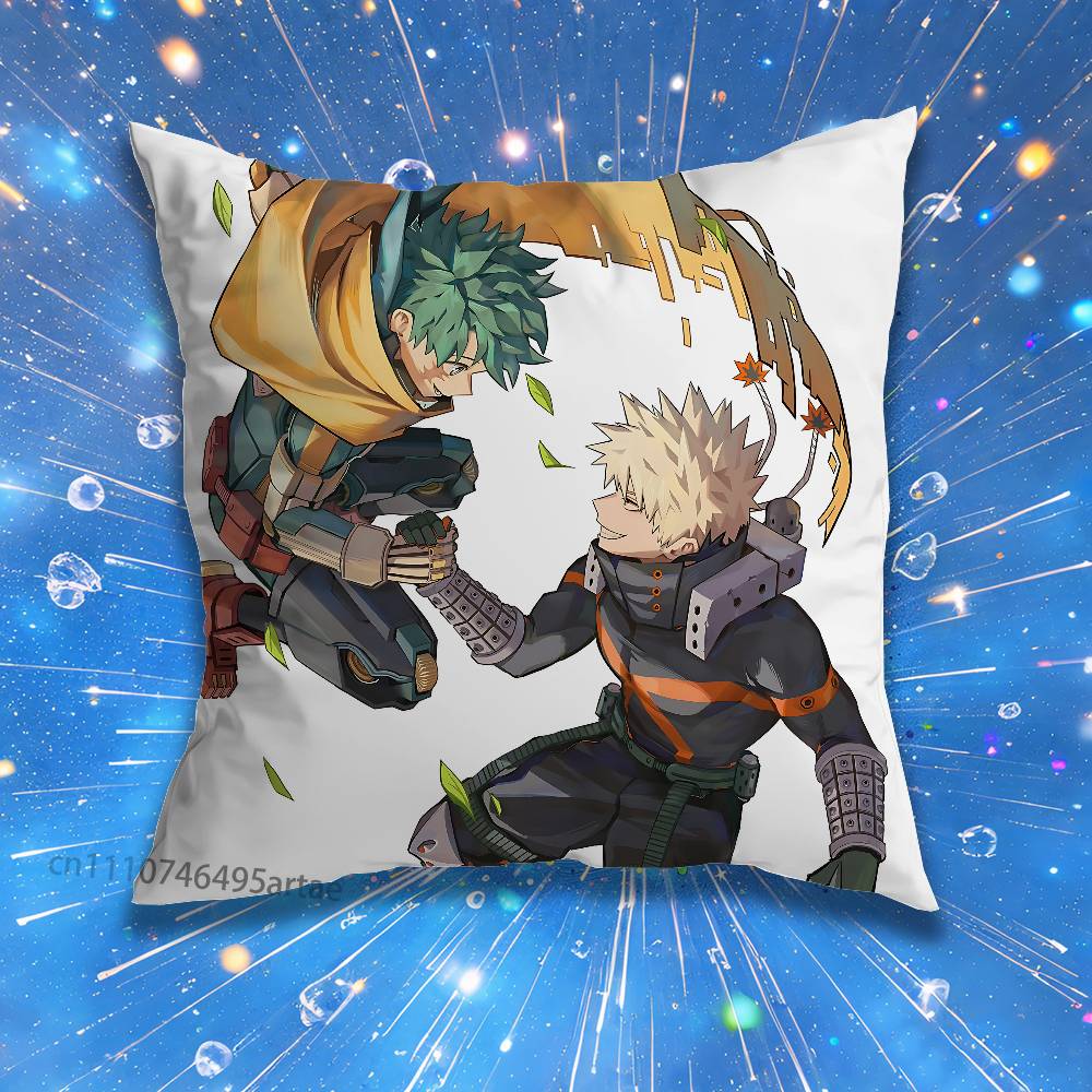 B-Bakudeku Hero Anime A-Academia Laser Pillow for Sofa Seat Chair Decorative/Modern Home Decor Print Throw Cushion