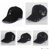 Baseball Cap Hat Metal Ring Chain Spring Summer Autumn Punk Hip Hop Rock Adjustable Unisex Men Women Outdoor Casual Cotton