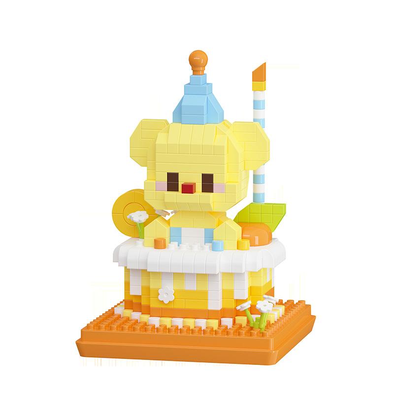 Fun Cake Small Particles Assembled Building Blocks Toys Cute Strawberry Cake  Small Ornaments Birthday Surprise Gift