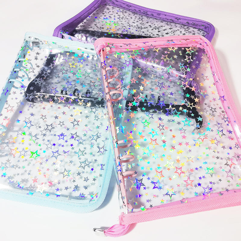 A5 Star Photocard Binder Shinning Protective Sleeves Clear Refillable Notebook Shell Binder Photocard Album 10 Inner Pages High Quality