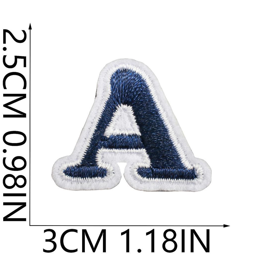 Mini Pegatina de Tela Bordada con Alfabeto Inglés Tamaño Pequeño DIY para Bolso Cambiante Parche Decorativo Pegatina Etiqueta Bordada por Computadora Número