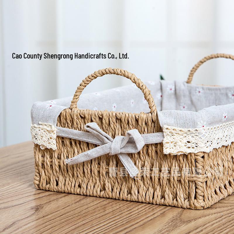 Handgefertigter gewebter Korb für Fernbedienungen und Zubehör