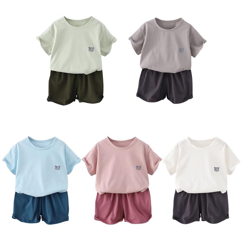 

3-18 Years Kids Teenager Summer Clothes Set T-shirt Top and Shorts 100
