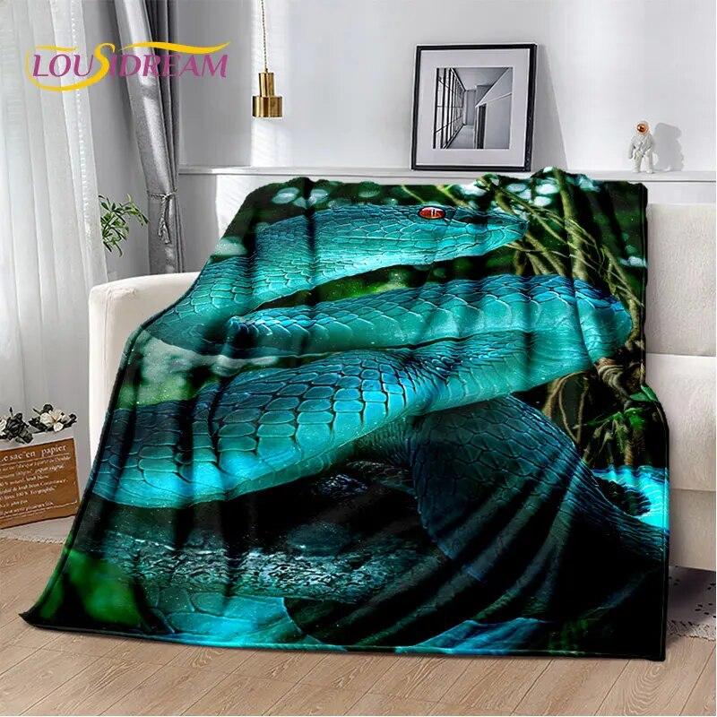 Gothic Horrible Snake Serpent Soft Plush Blanket,Flannel Blanket Throw Blanket for Living Room Bedroom Bed Sofa Picnic Cover Kid