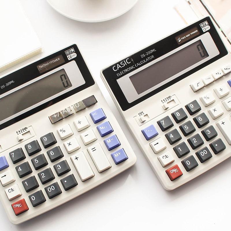 Dual-Power Electronic Solar Calculator with 200ML Display