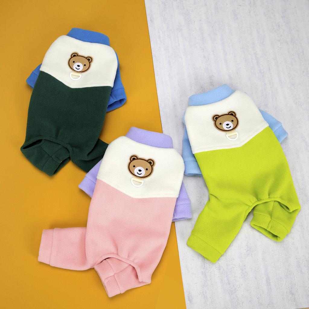 Small dog autumn and winter style can pull four legged clothes