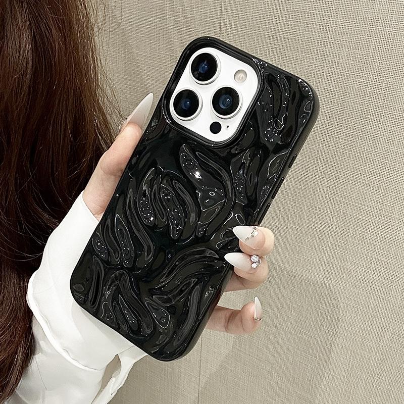

Ins 3D Rose Meteorite Pattern Texture Case For iPhone 16 Pro Max 17 15 14 13 12 11 XS XR X 7 8 Plus Soft TPU Phone Back Cover iPhone 16