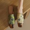 Shoes Cover Toe Mules for Women Ladies' Slippers Flower Pantofle Low Luxury Slides Pointed Flat Designer Hoof Heels