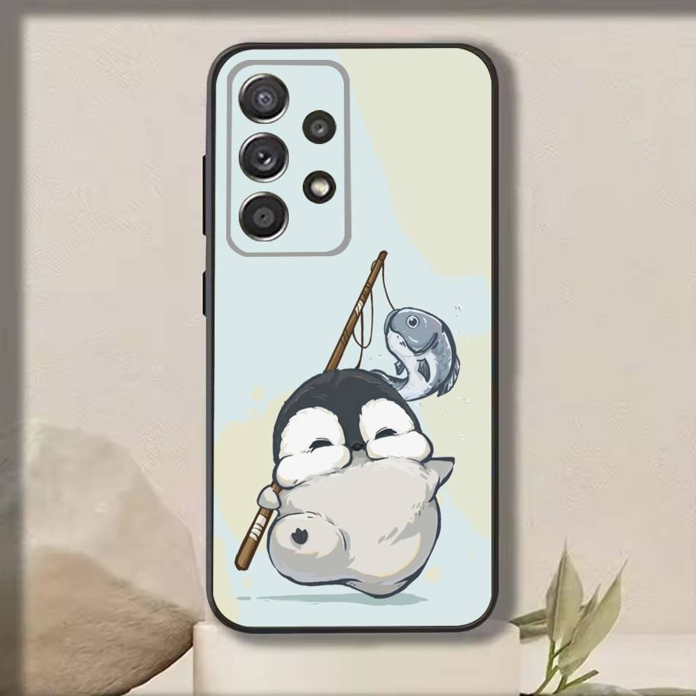 C-Cartoon Penguin   Phone Case For Samsung S25,S24,S21,S22,S23,S30,Ultra,S20,Plus,Fe,Note,10,9,5G Black Cover