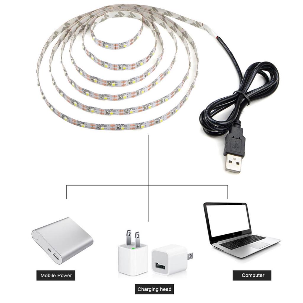 Not Waterproof LED Strip Light Tape USB Light For TV Backlight Atmosphere Decoration PC Kitchen Bedroom Table Decor Lighting Lamp Decor