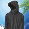 Men Summer Sunscreen Clothing Solid Color Long Sleeve Sun Protection Coat Hooded Jacket Zipper Placket Pockets Outwear