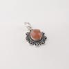 Peach Moonstone Gemstone 925 Sterling Silver Jewelry Partywear Pendant 1.4" Gift For Women CP-40-24