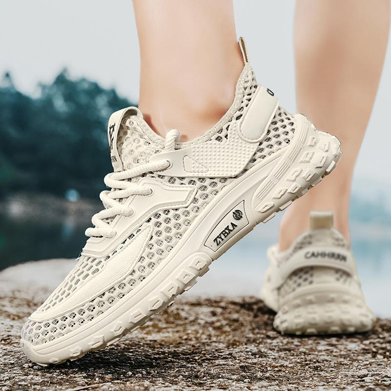 2025 Summer New Men's Versatile Sports Running Men's Shoes Big Mesh Breathable Thin Outdoor Wading Shoes