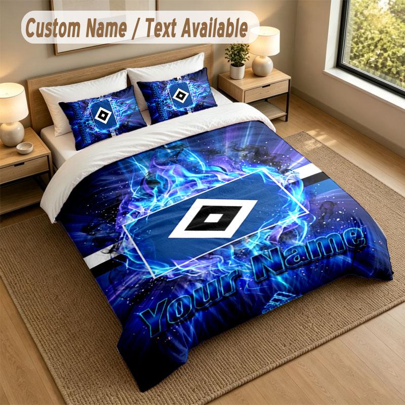 Bedding Set 1 Duvet Cover 2 Pillowcases Hamburger SV Print Soft Bed Linen Bedroom Decor