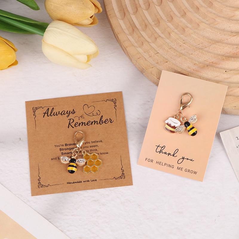 1/3Pcs Cute Bee Honeycomb Honeypot Keychains Gifts For Women Men Handbag Accessorie Jewelry