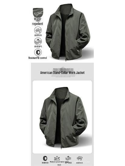 Men's Lightweight Spring & Autumn Loose Fit Jacket - Stylish, Middle-Aged Husband's Design