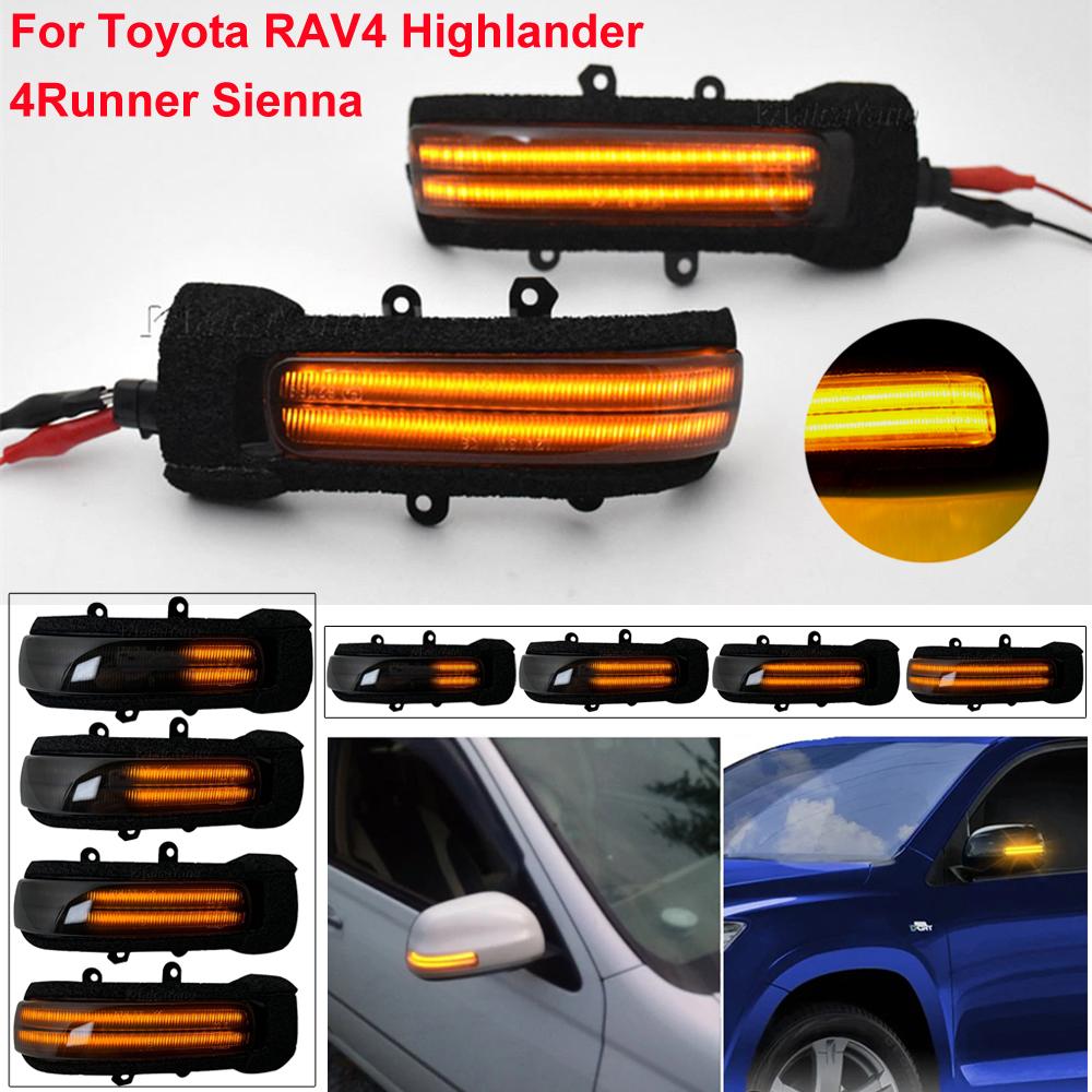 Dynamic Blinker Turn Signal Light For Toyota RAV4 XA30 Estima Alphard AH20 Vellfire Noah R70 Voxy 4Runner N280 Tacoma Highlander Dynamic Smoked