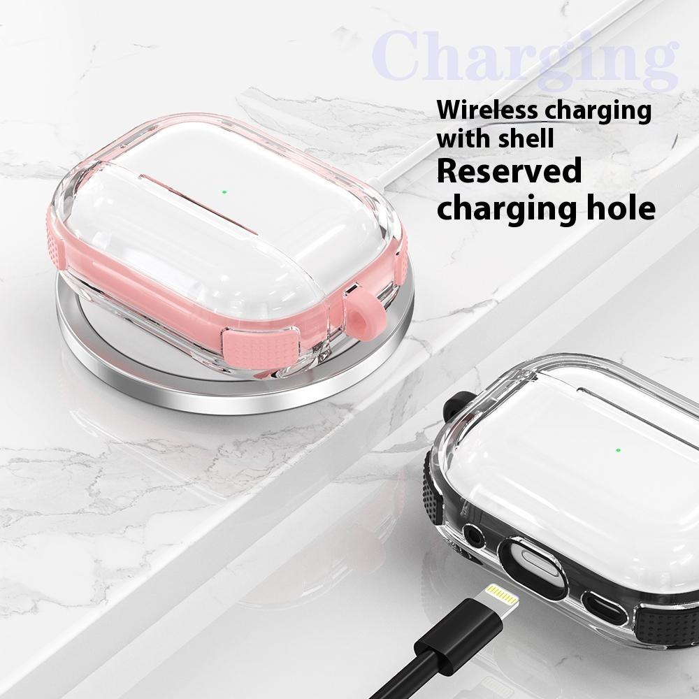 Apple AirPods Pro tokhoz karabinerrel, kontrasztos színű TPU fülhallgató védőtok